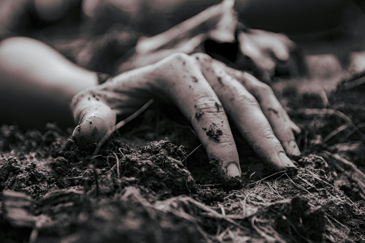 Hand in soil